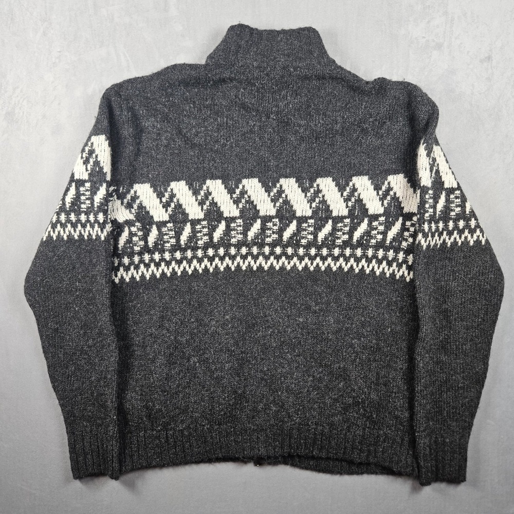 NEW Gap Full Zip Cardigan Sweater Mens Medium Wool Nylon Fair Isle Donegal - Picture 2 of 12